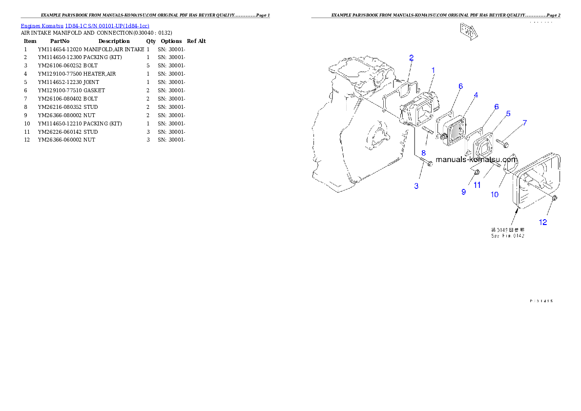 Protected: 1D84-1C S/N 00101-UP Partsbook