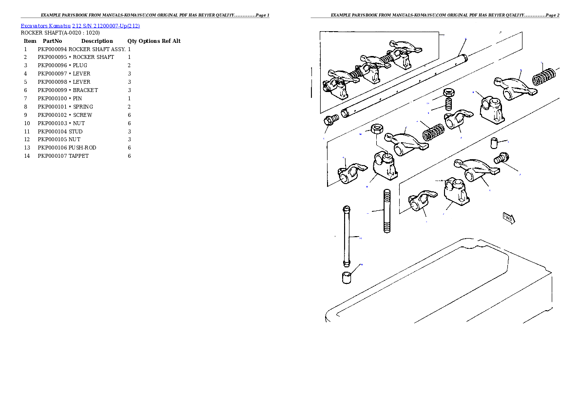 212 S/N 21200007-Up Partsbook