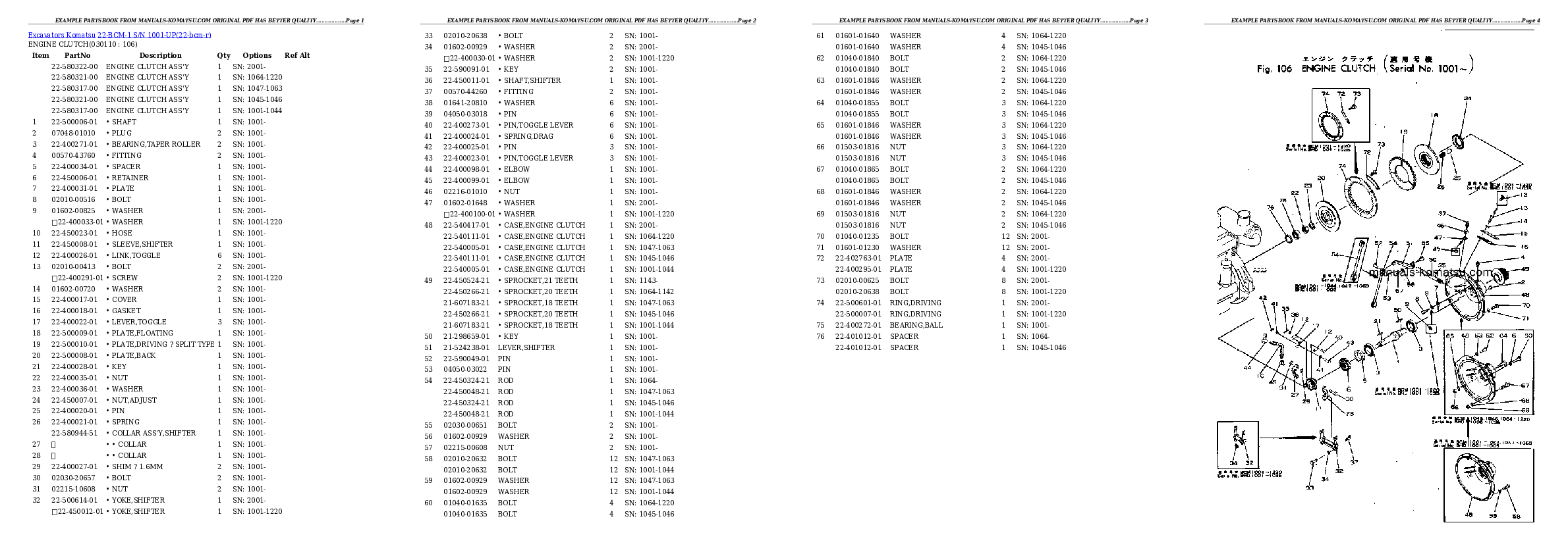 Protected: 22-BCM-1 S/N 1001-UP Partsbook