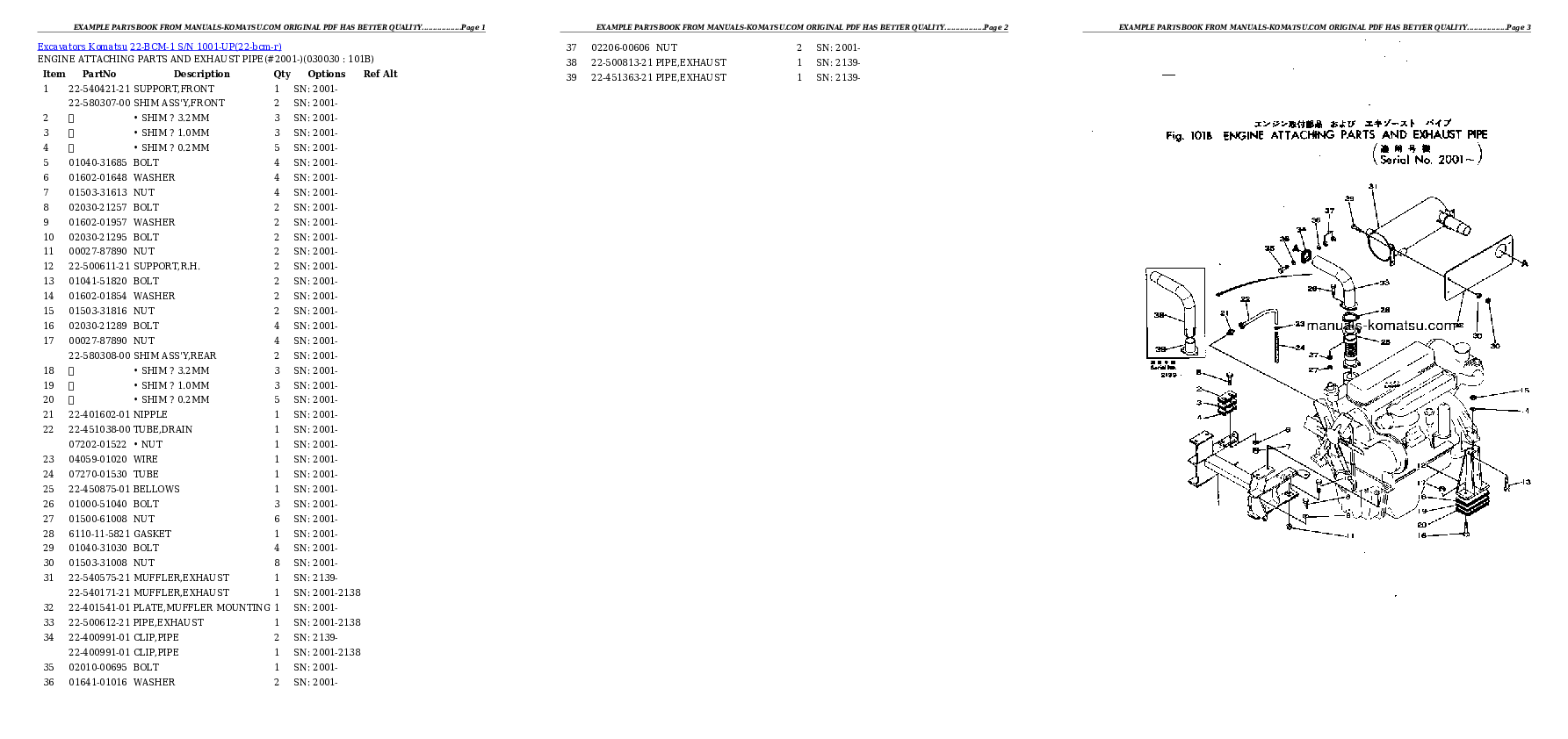 22-BCM-1 S/N 1001-UP Partsbook