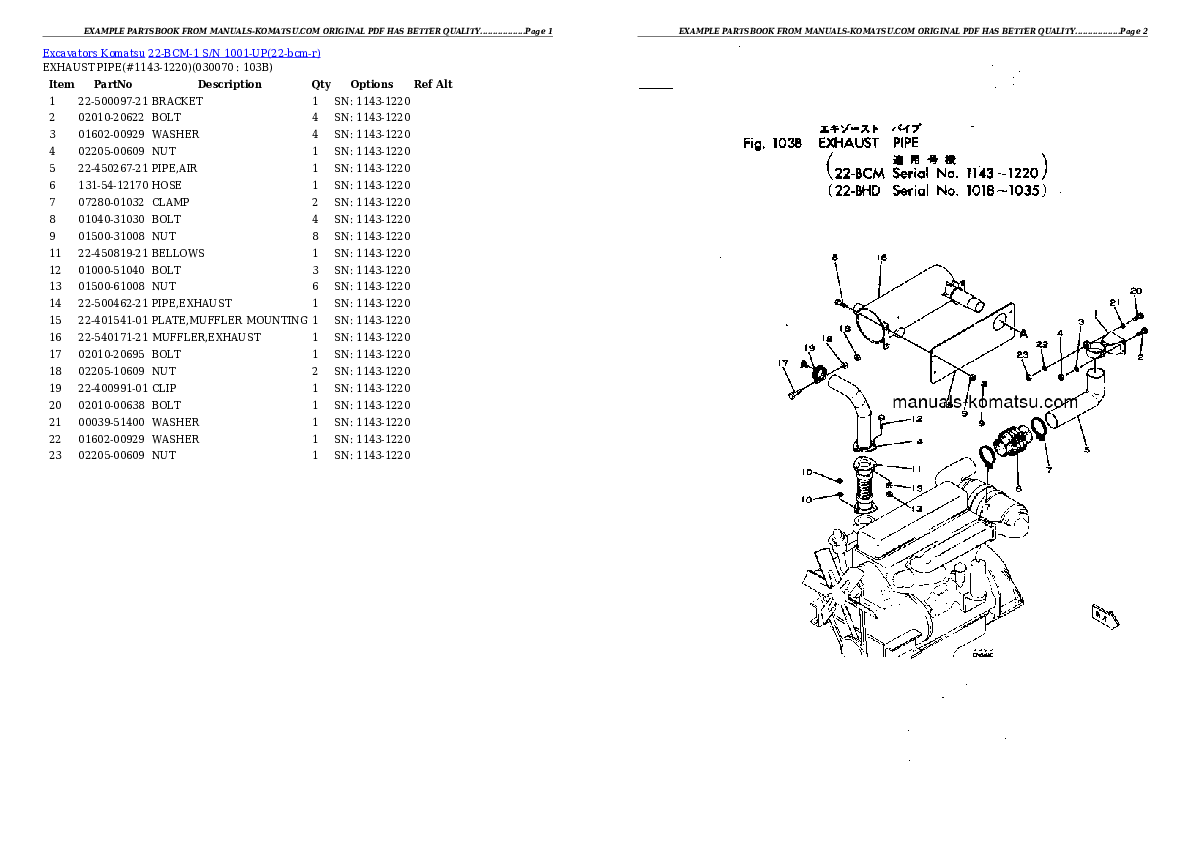 Protected: 22-BCM-1 S/N 1001-UP Partsbook