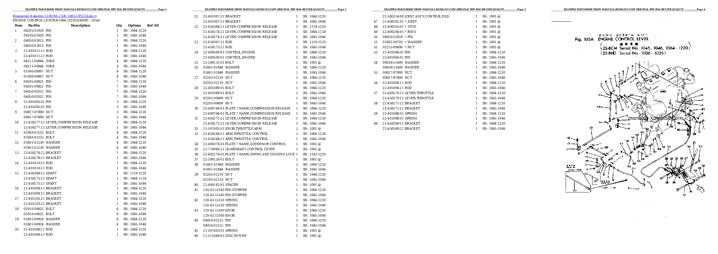 Protected: 22-BCM-1 S/N 1001-UP Partsbook