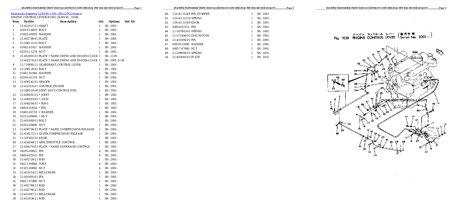 Protected: 22-BCM-1 S/N 1001-UP Partsbook