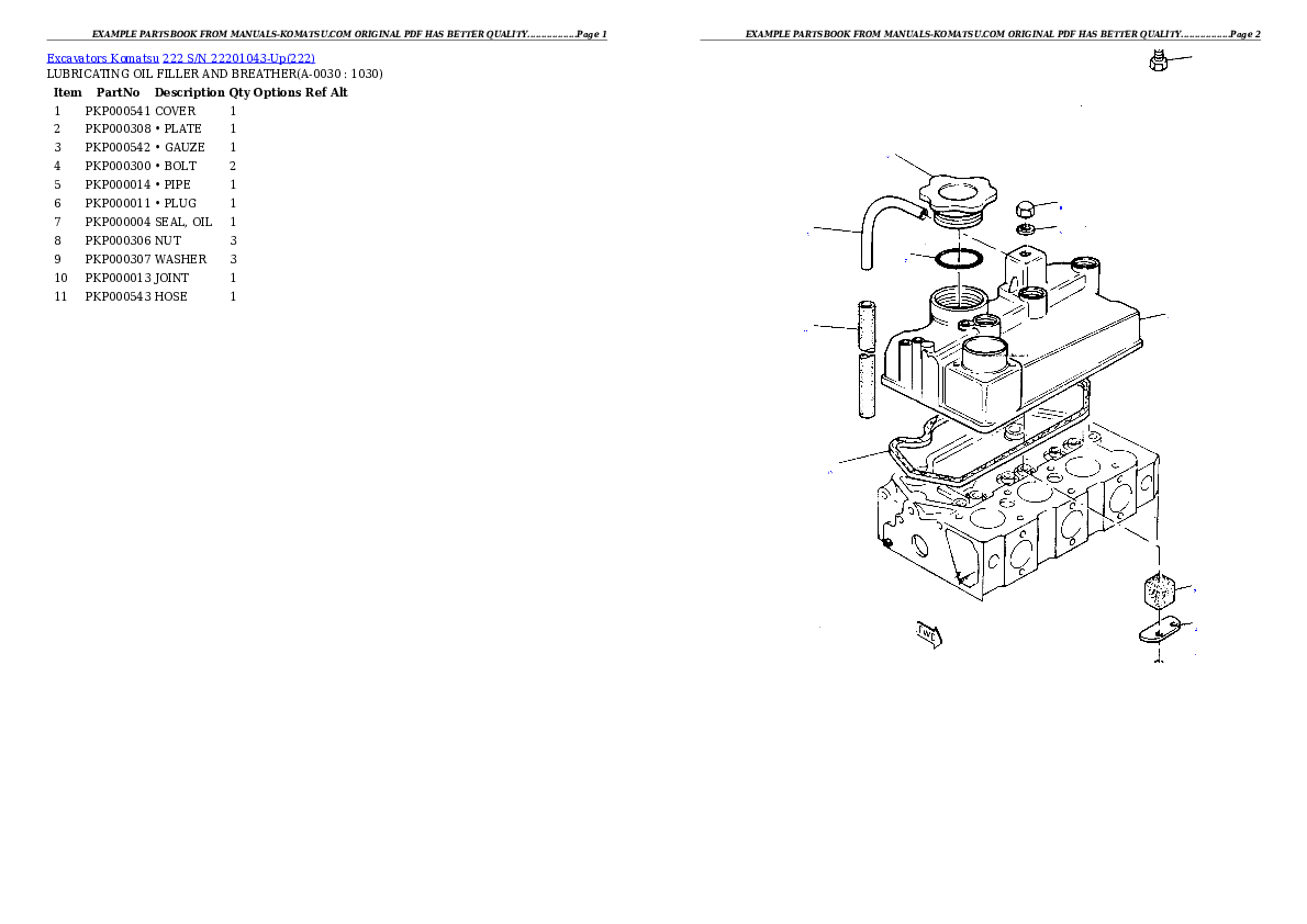 222 S/N 22201043-Up Partsbook