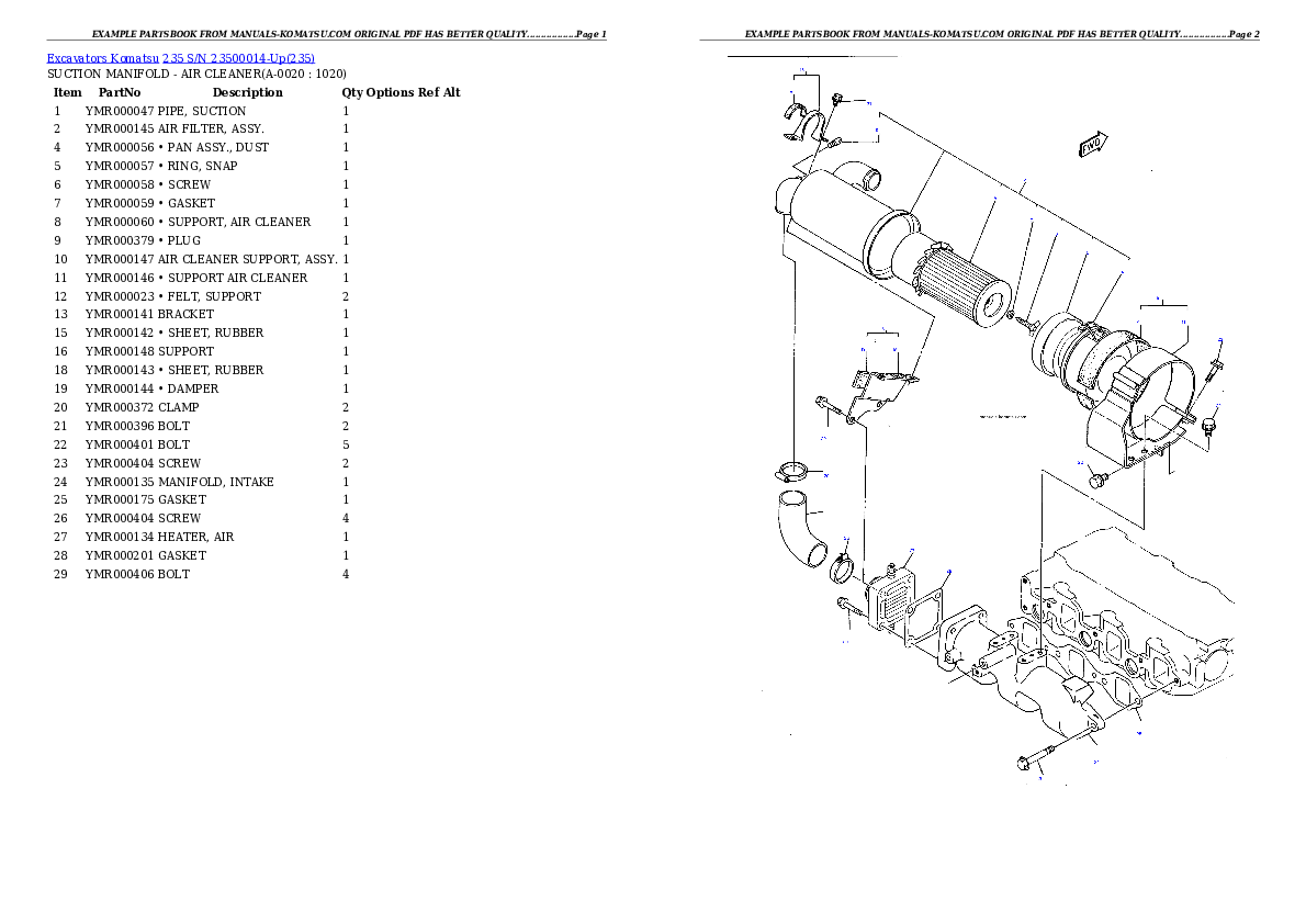 235 S/N 23500014-Up Partsbook