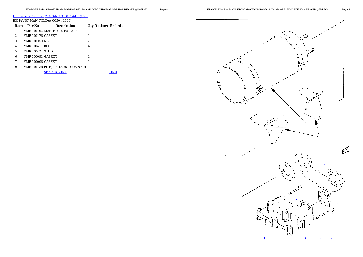 235 S/N 23500014-Up Partsbook
