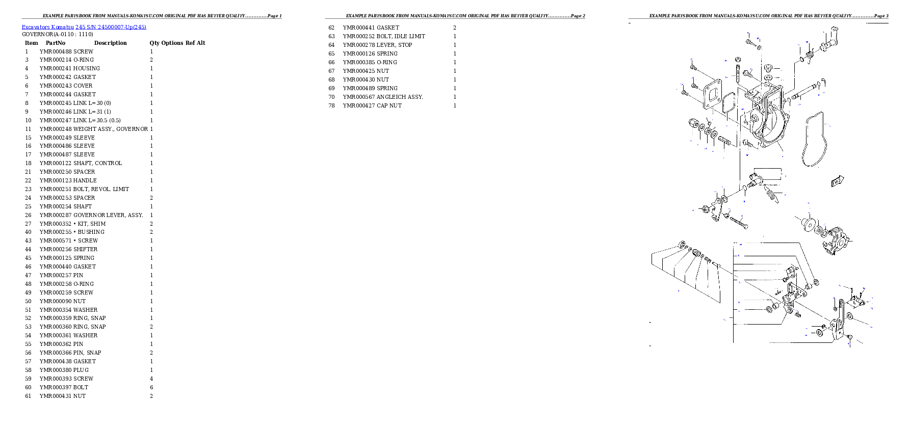 Protected: 245 S/N 24500007-Up Partsbook