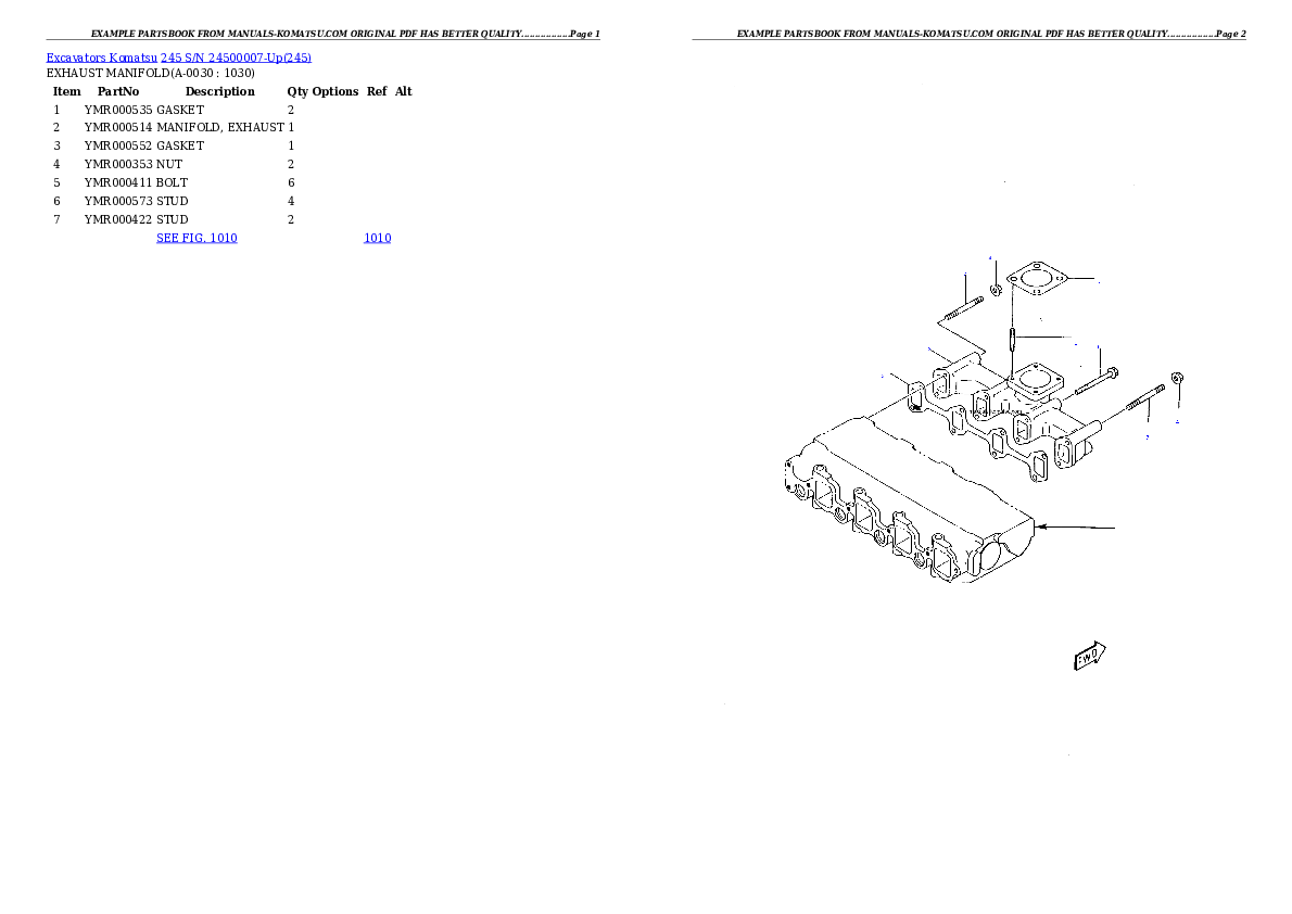 245 S/N 24500007-Up Partsbook