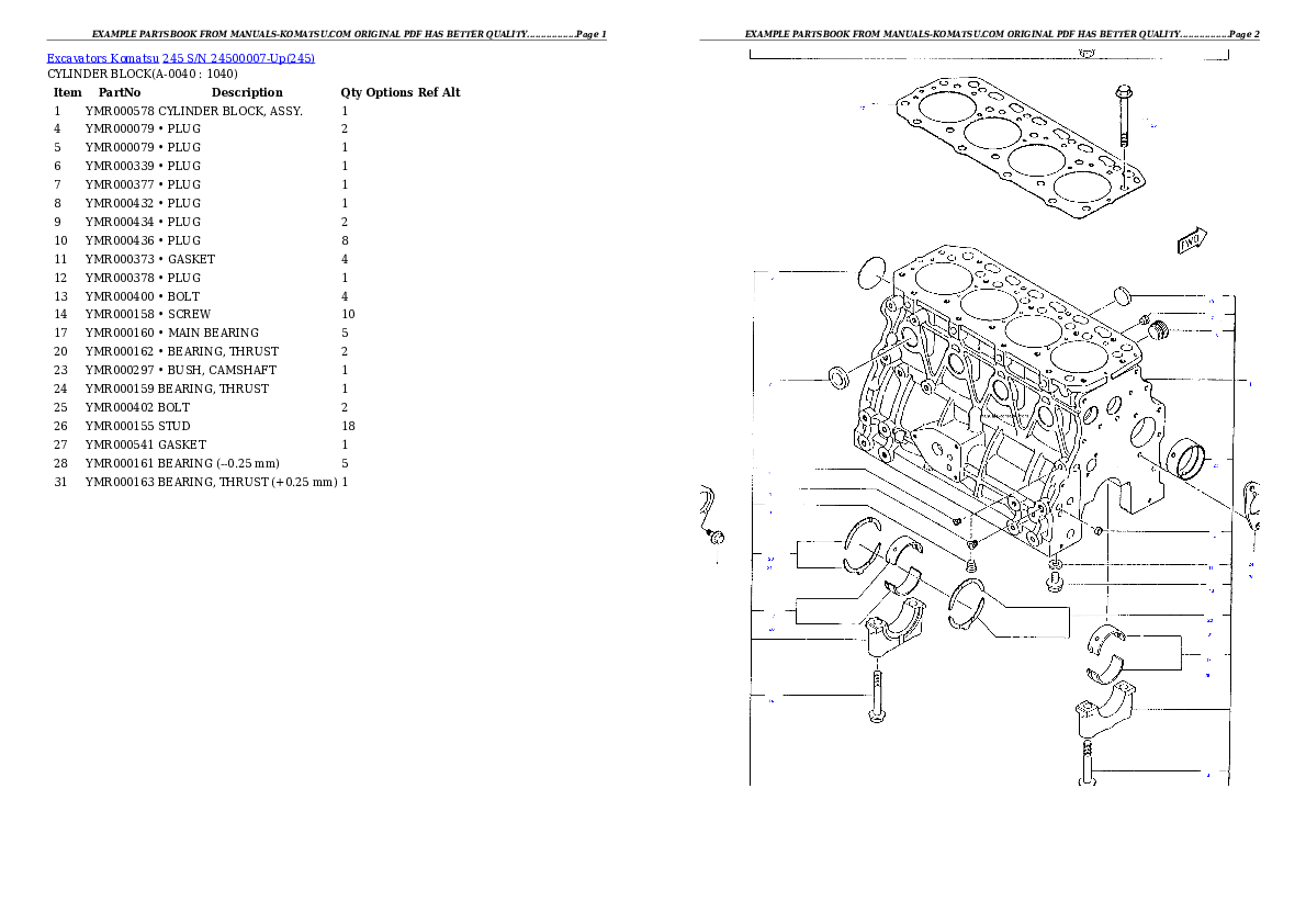 Protected: 245 S/N 24500007-Up Partsbook