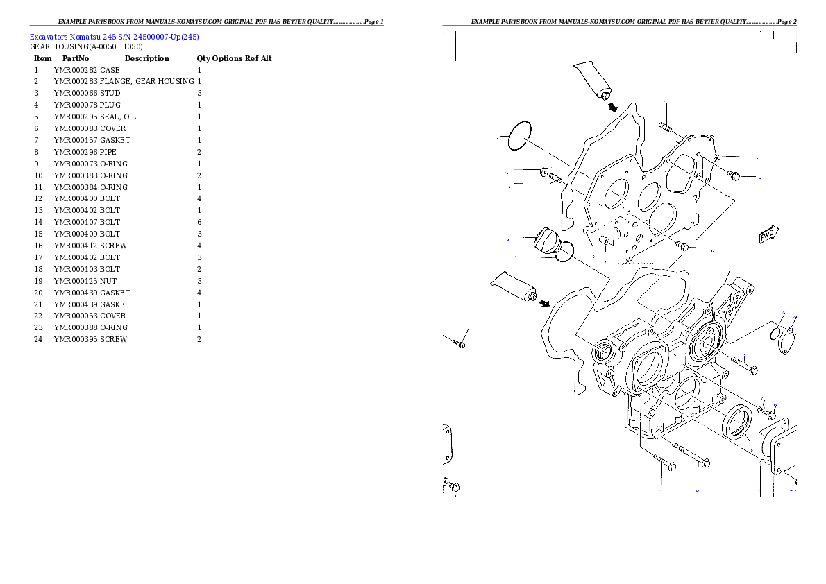Protected: 245 S/N 24500007-Up Partsbook