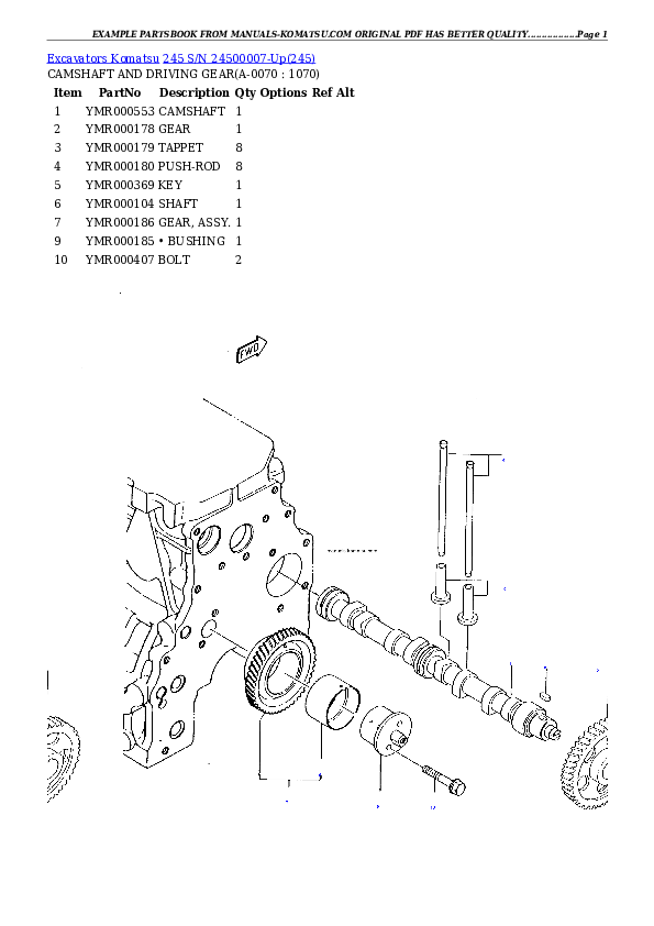 Protected: 245 S/N 24500007-Up Partsbook