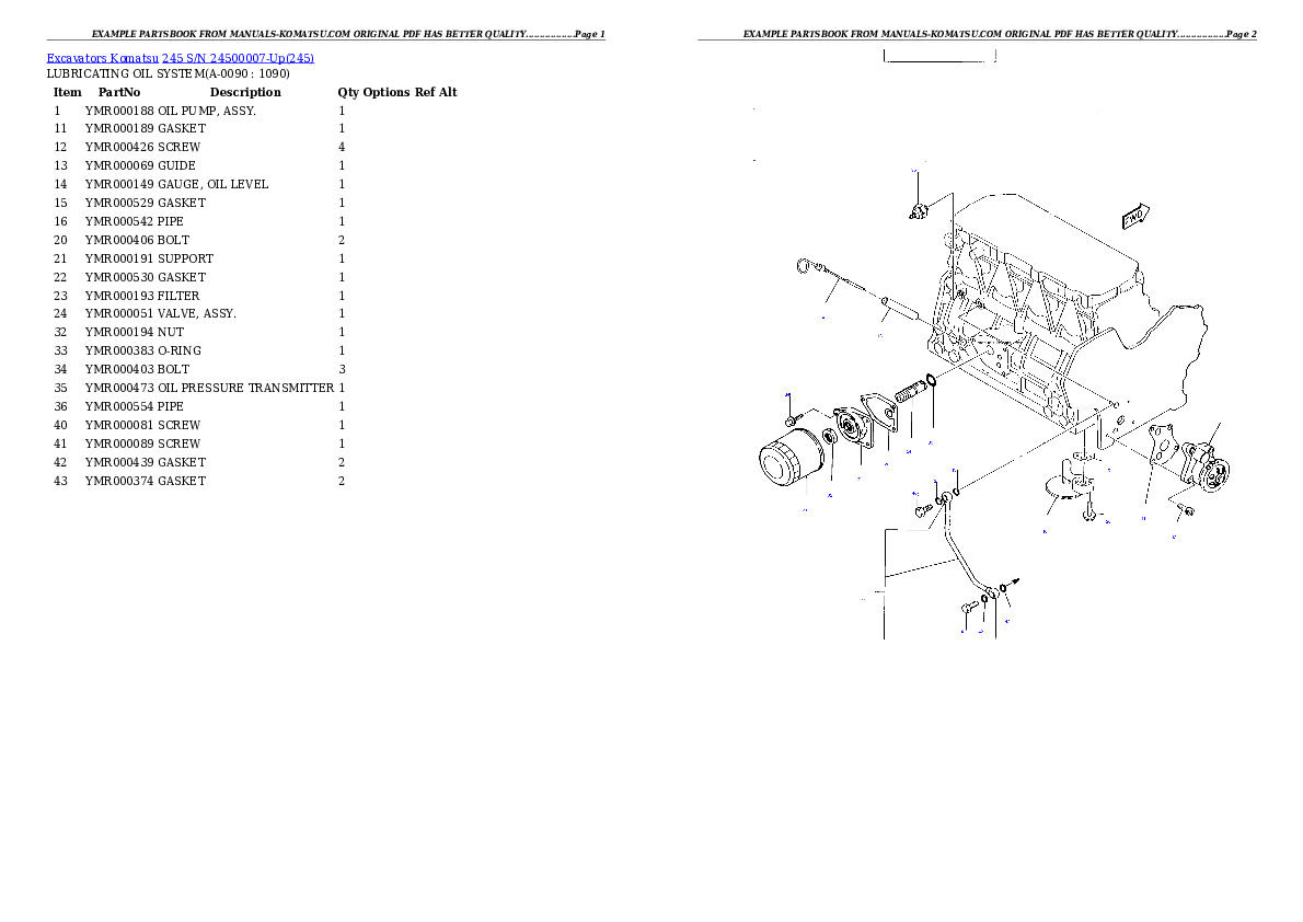 Protected: 245 S/N 24500007-Up Partsbook