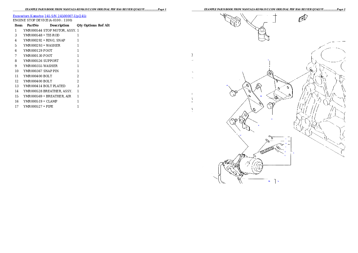 Protected: 245 S/N 24500007-Up Partsbook