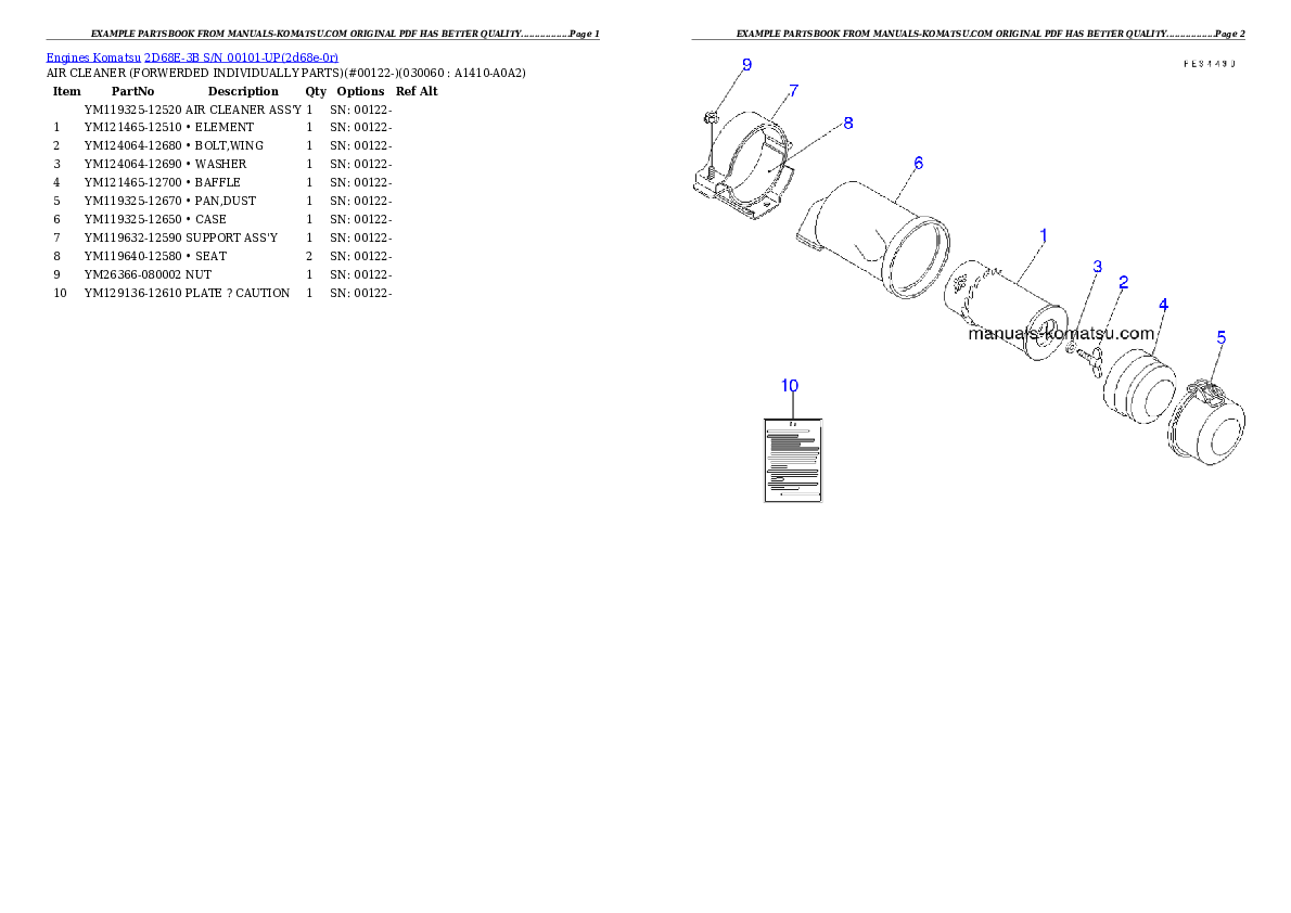 Protected: 2D68E-3B S/N 00101-UP Partsbook