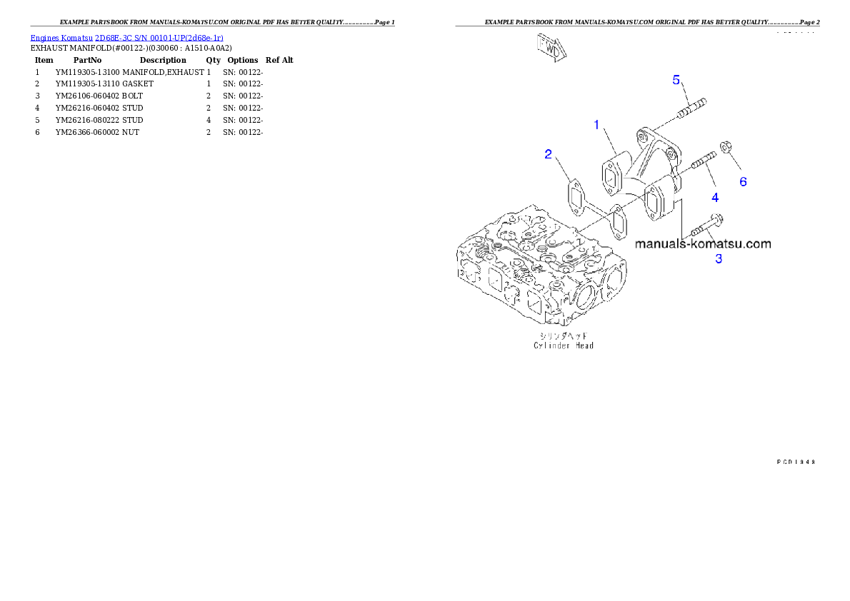 Protected: 2D68E-3C S/N 00101-UP Partsbook