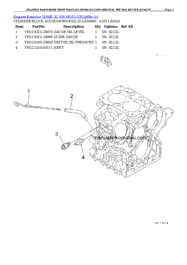 Protected: 2D68E-3C S/N 00101-UP Partsbook