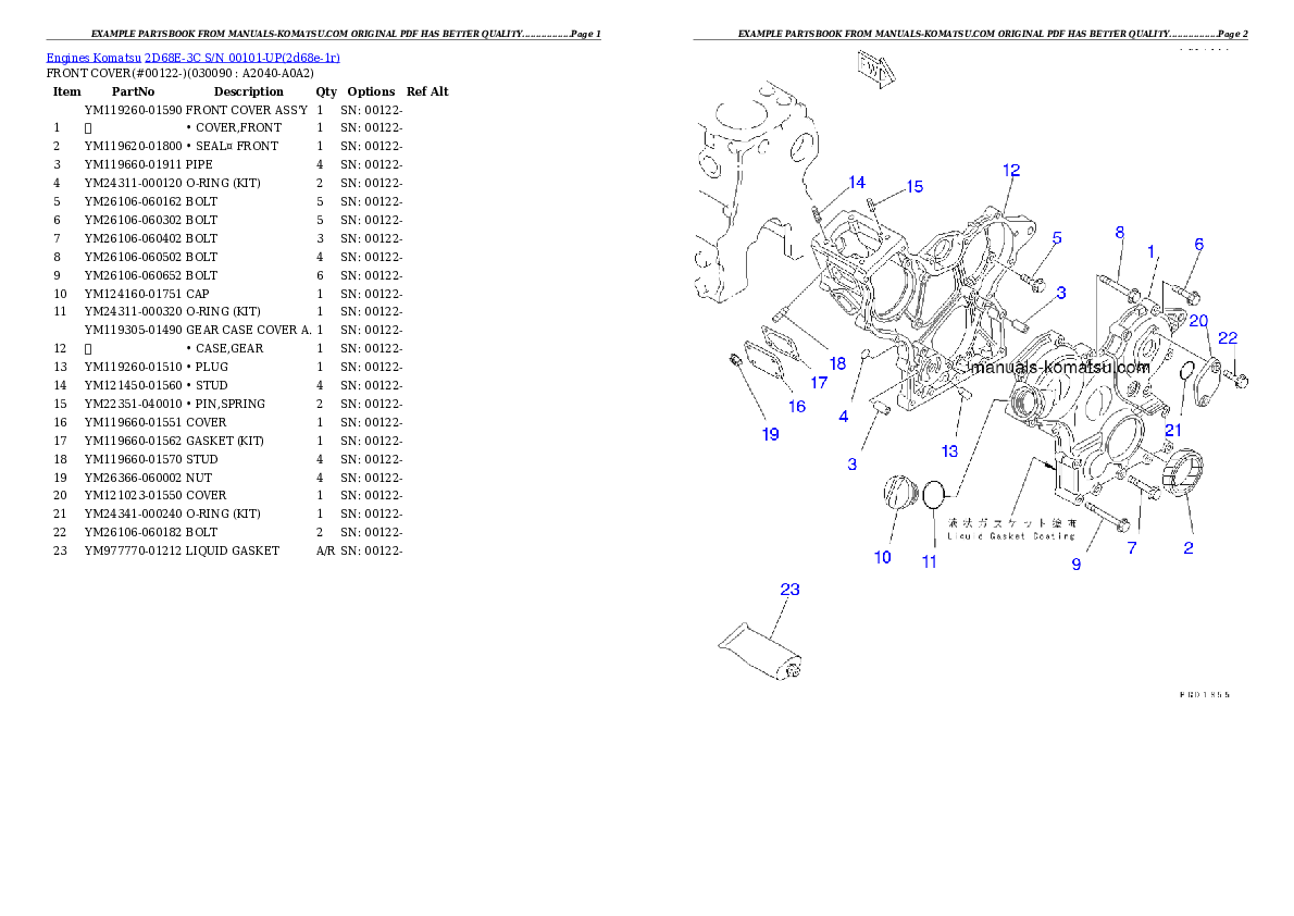 Protected: 2D68E-3C S/N 00101-UP Partsbook