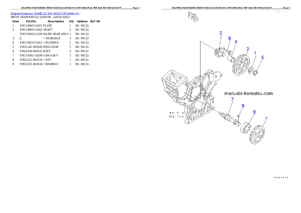 Protected: 2D68E-3C S/N 00101-UP Partsbook