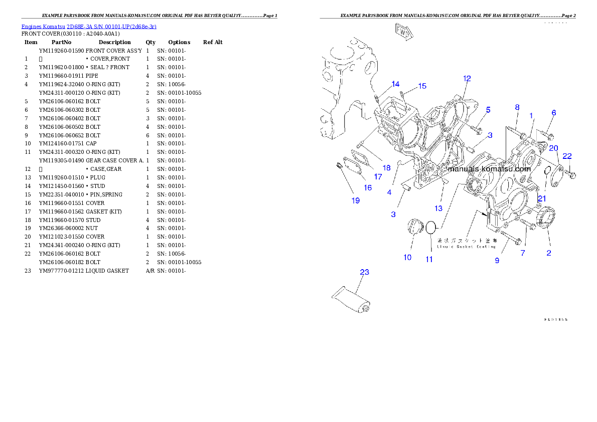 Protected: 2D68E-3A S/N 00101-UP Partsbook