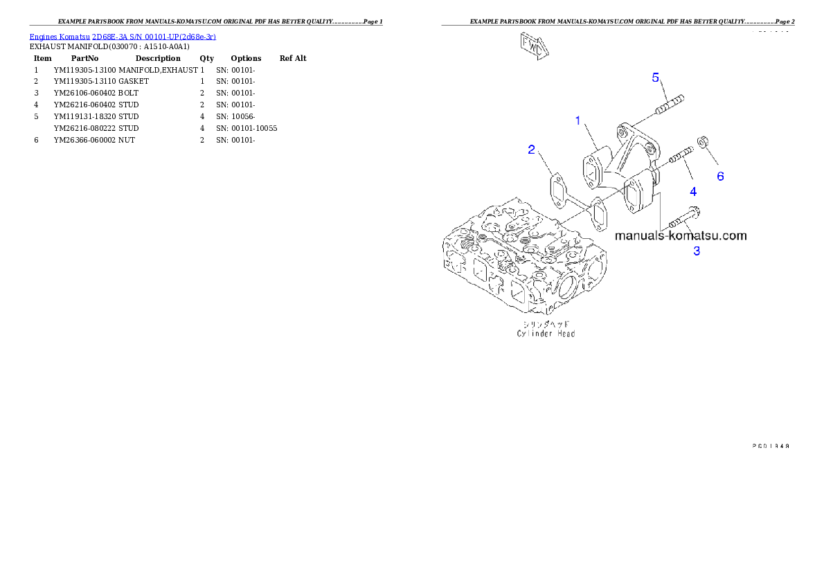 Protected: 2D68E-3A S/N 00101-UP Partsbook