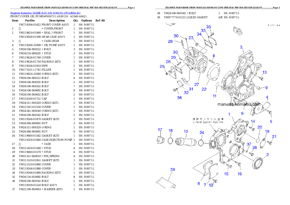Protected: 2D68E-N3C S/N N00101-UP Partsbook
