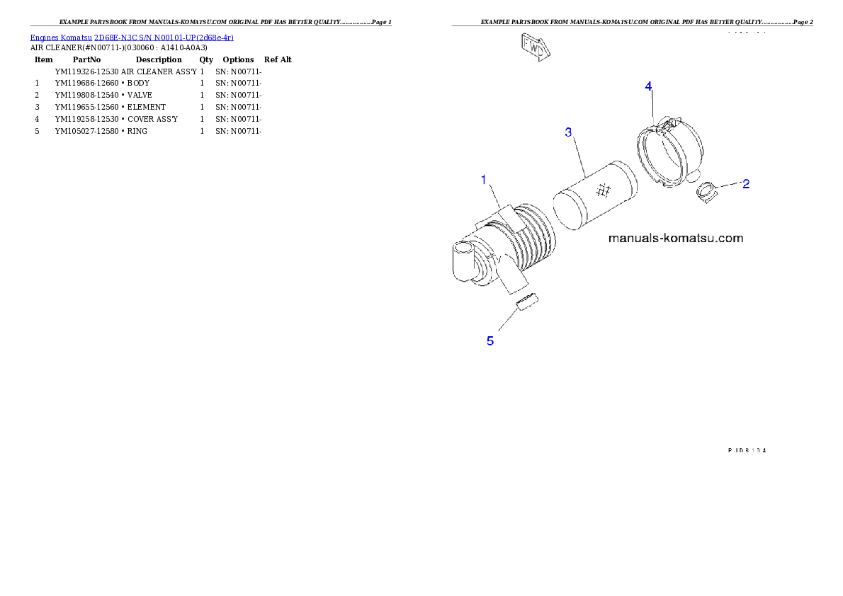 Protected: 2D68E-N3C S/N N00101-UP Partsbook