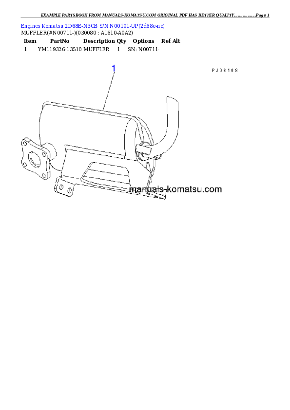Protected: 2D68E-N3CB S/N N00101-UP Partsbook
