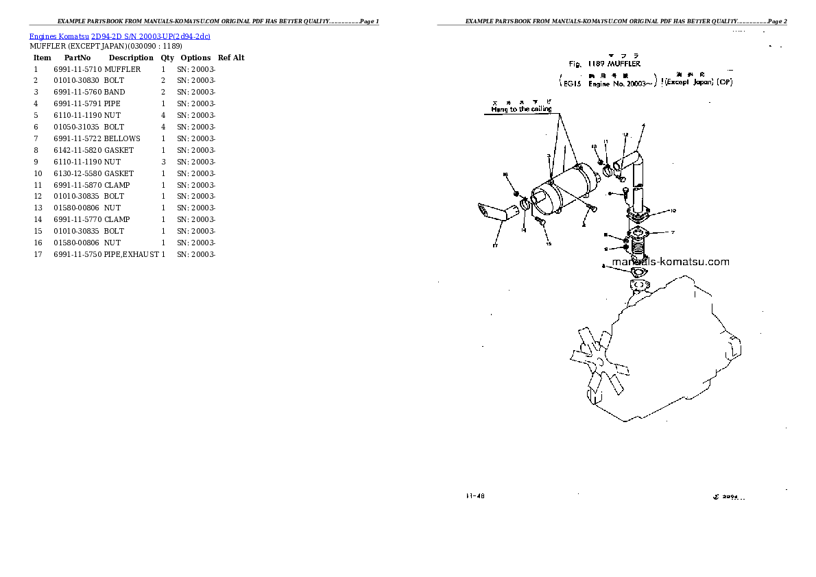 Protected: 2D94-2D S/N 20003-UP Partsbook