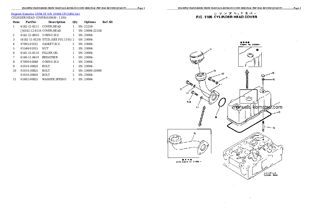 2D94-2E S/N 20004-UP Partsbook
