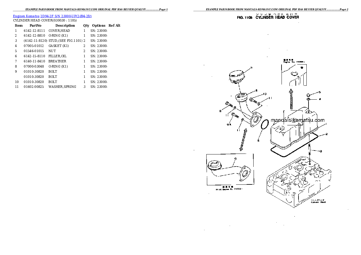 2D94-2F S/N 23000-UP Partsbook