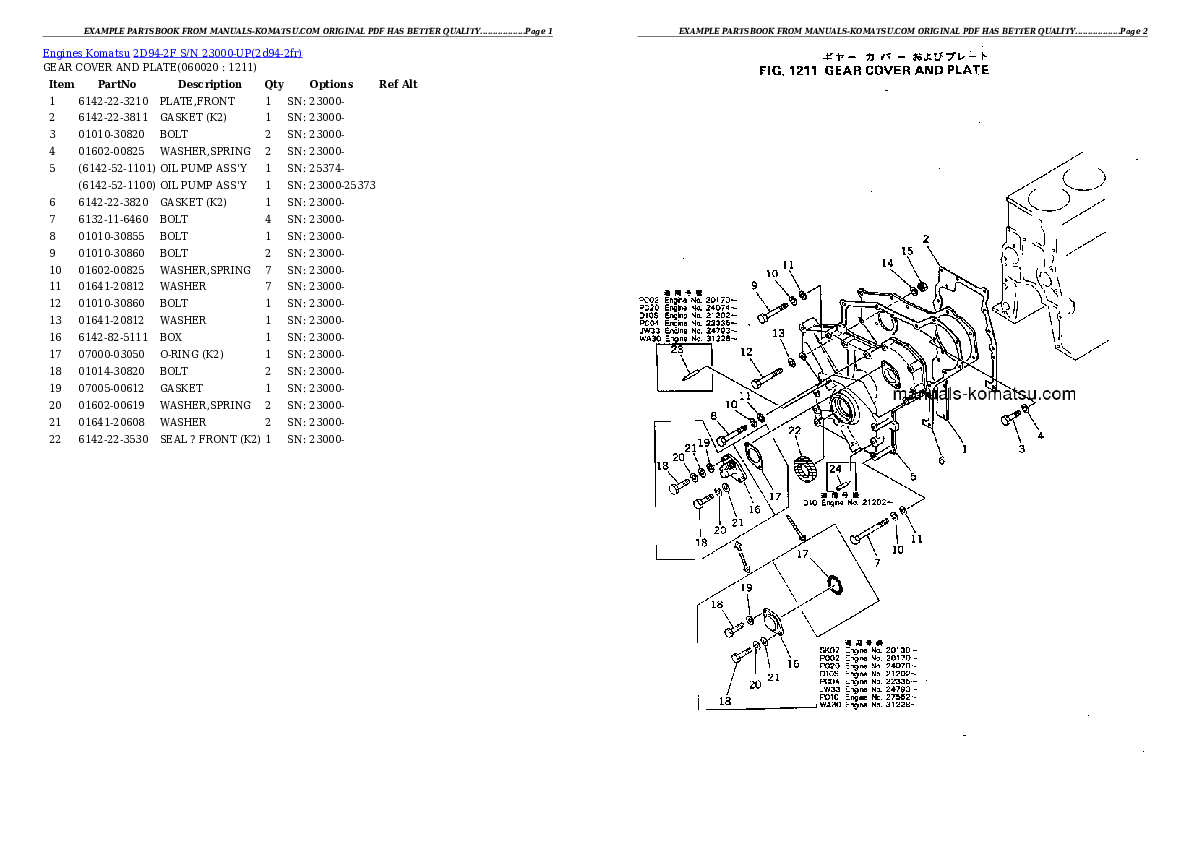 Protected: 2D94-2F S/N 23000-UP Partsbook