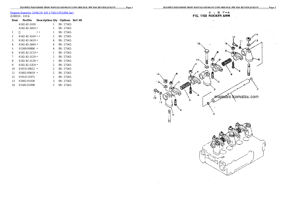 2D94-2N S/N 27562-UP Partsbook