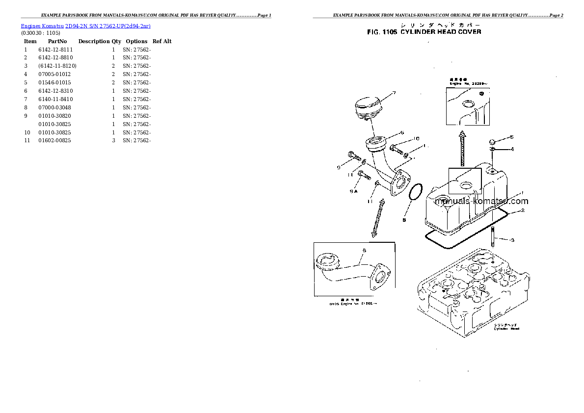 2D94-2N S/N 27562-UP Partsbook