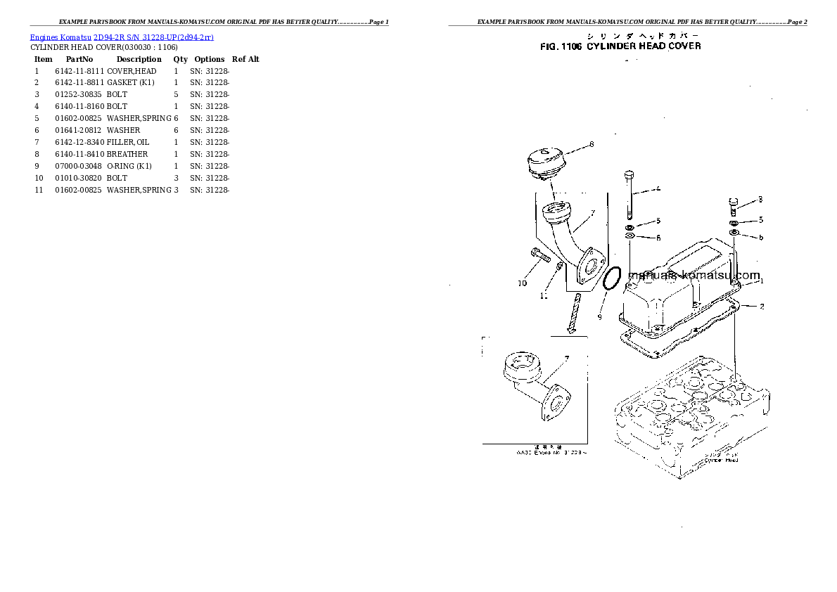 2D94-2R S/N 31228-UP Partsbook