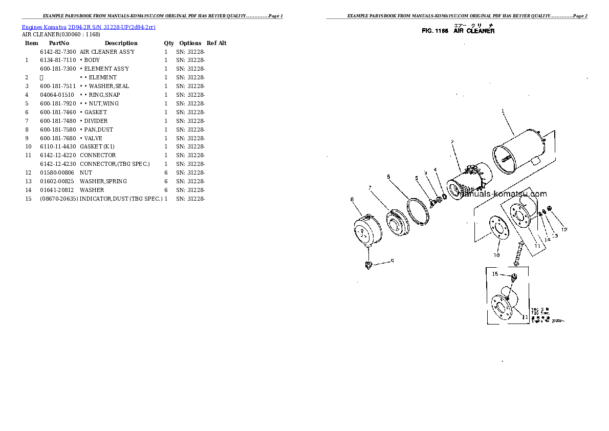 Protected: 2D94-2R S/N 31228-UP Partsbook