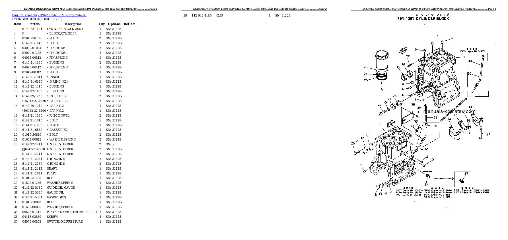 Protected: 2D94-2R S/N 31228-UP Partsbook