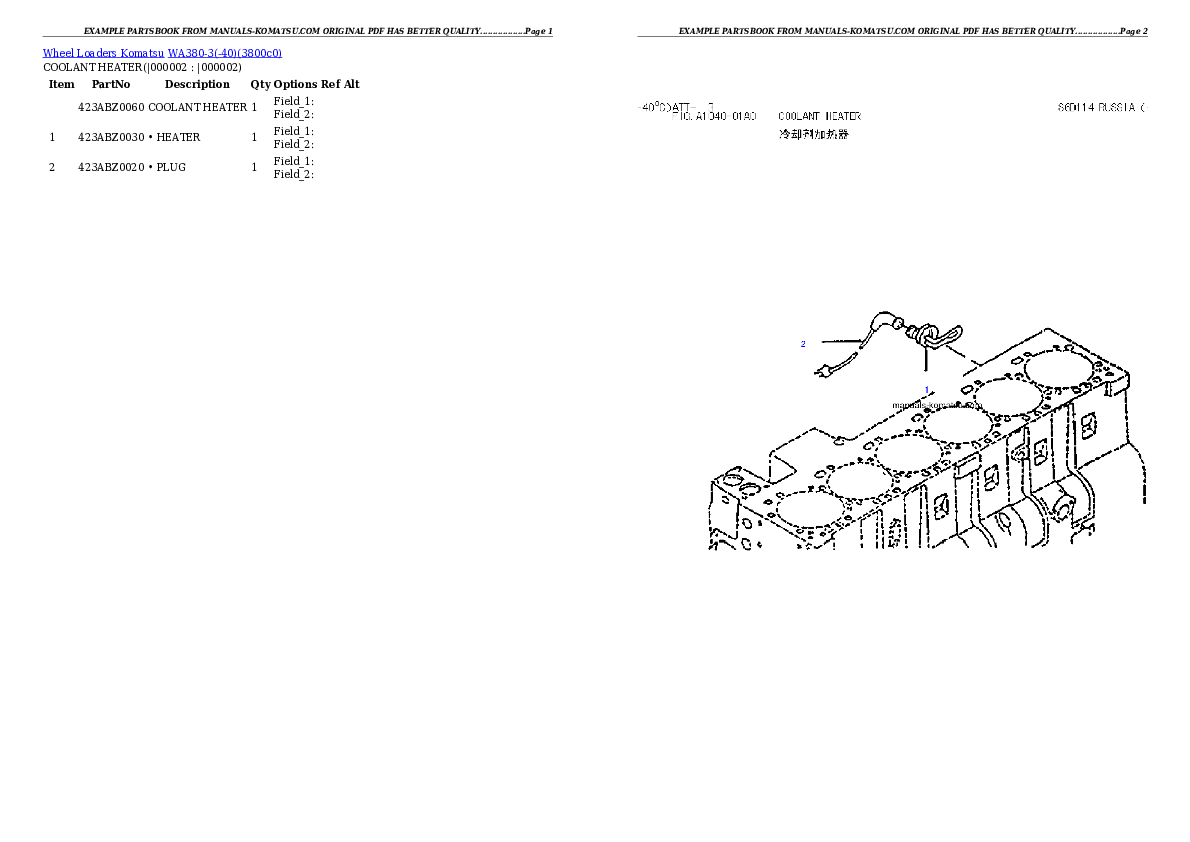 WA380-3(-40) Partsbook