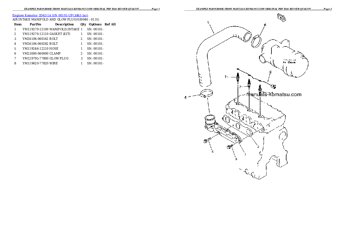 Protected: 3D63-1A S/N 00101-UP Partsbook