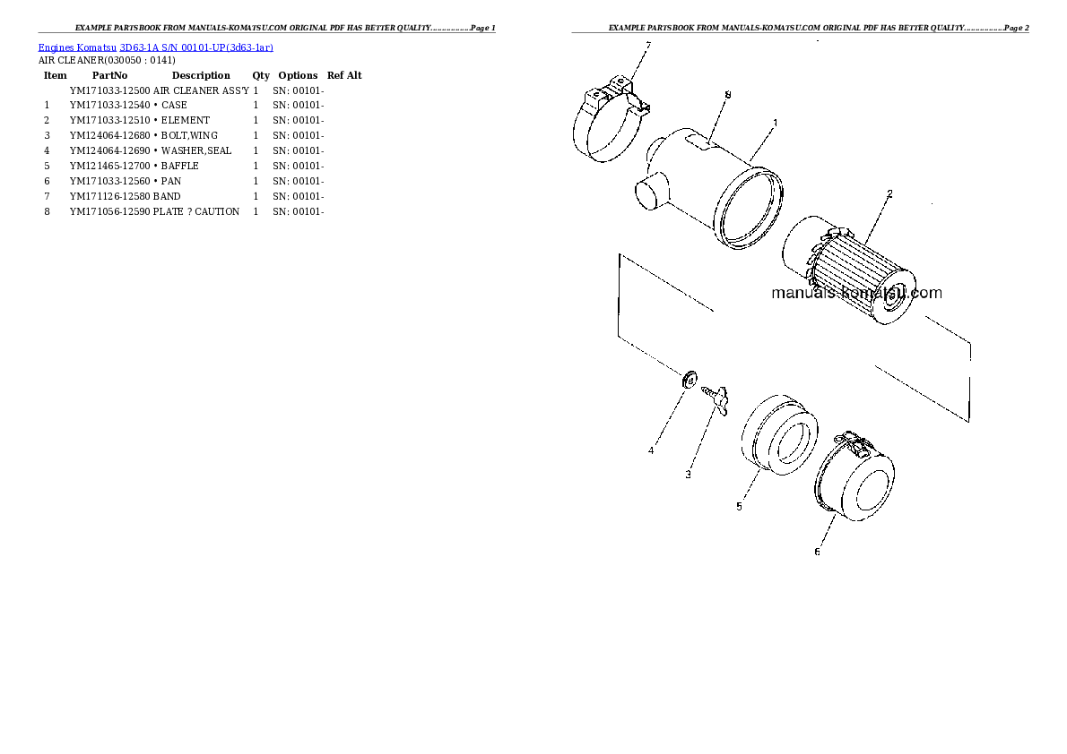 Protected: 3D63-1A S/N 00101-UP Partsbook
