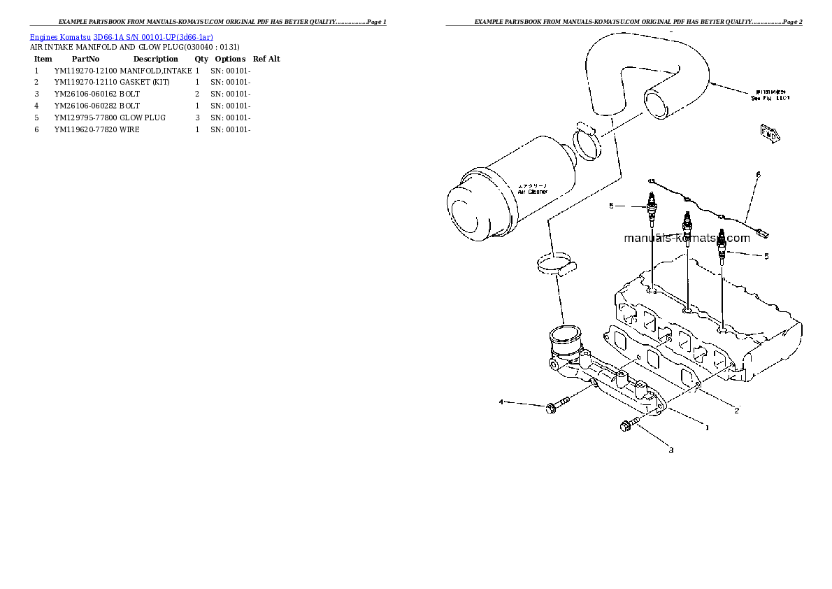 Protected: 3D66-1A S/N 00101-UP Partsbook