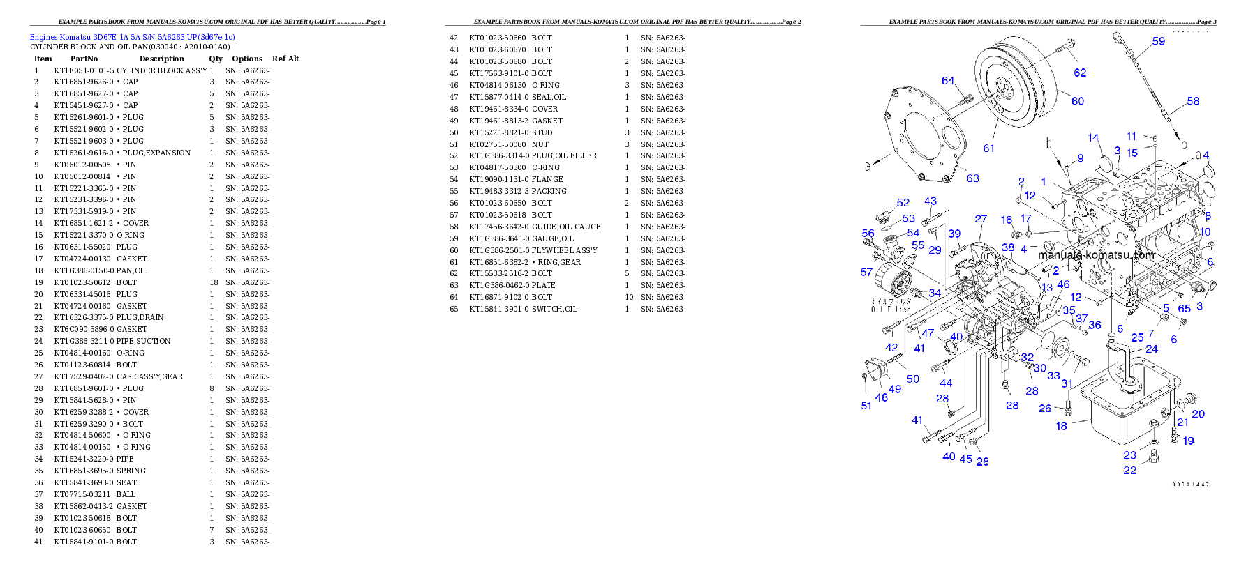 Protected: 3D67E-1A-5A S/N 5A6263-UP Partsbook