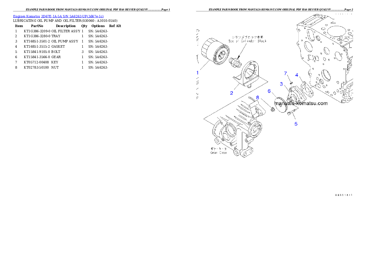 Protected: 3D67E-1A-5A S/N 5A6263-UP Partsbook