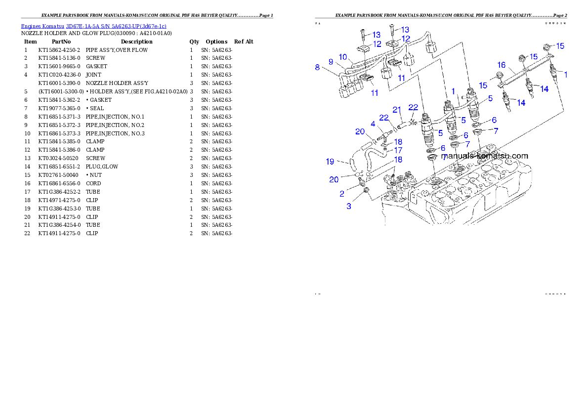 Protected: 3D67E-1A-5A S/N 5A6263-UP Partsbook