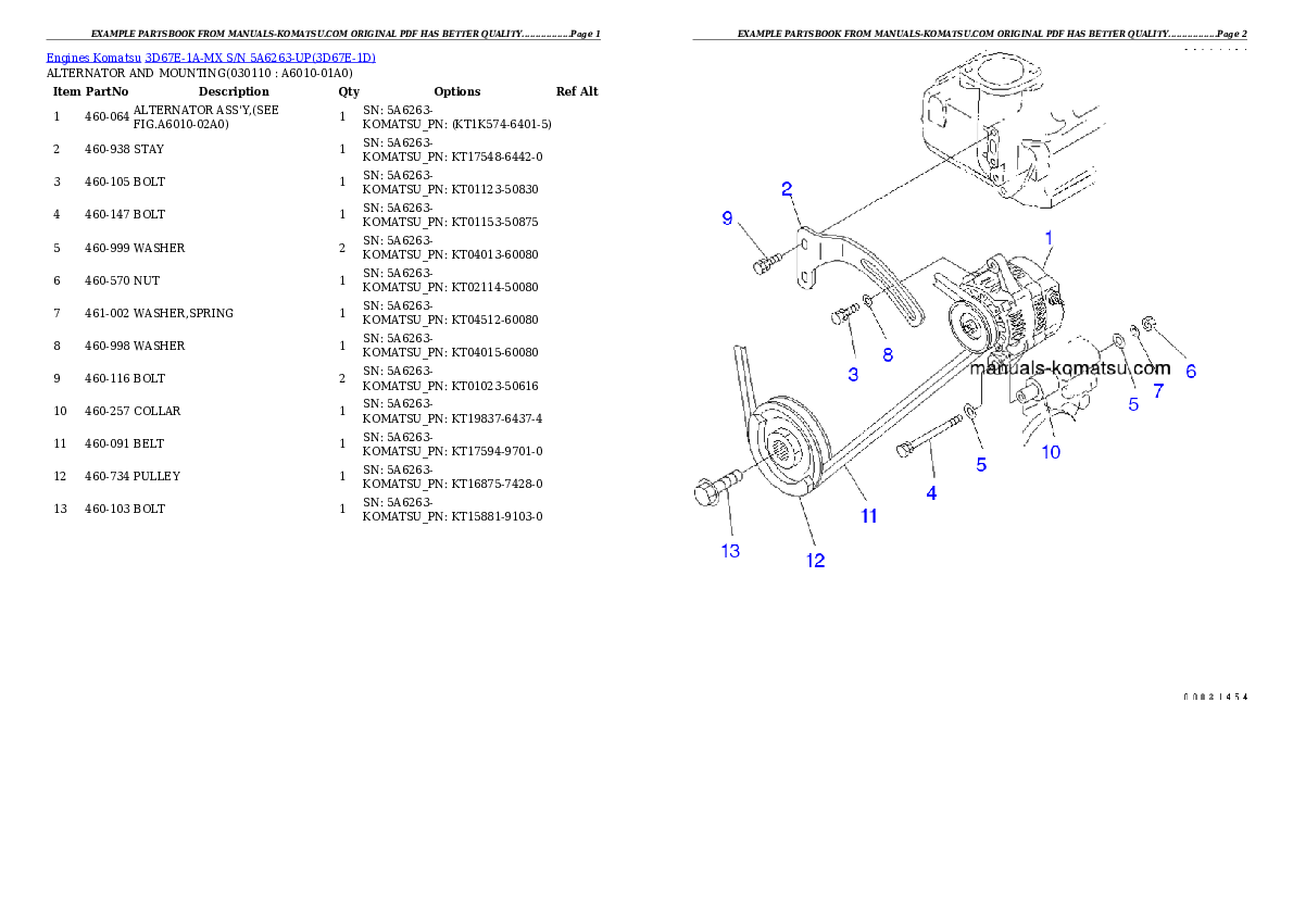 Protected: 3D67E-1A-MX S/N 5A6263-UP Partsbook