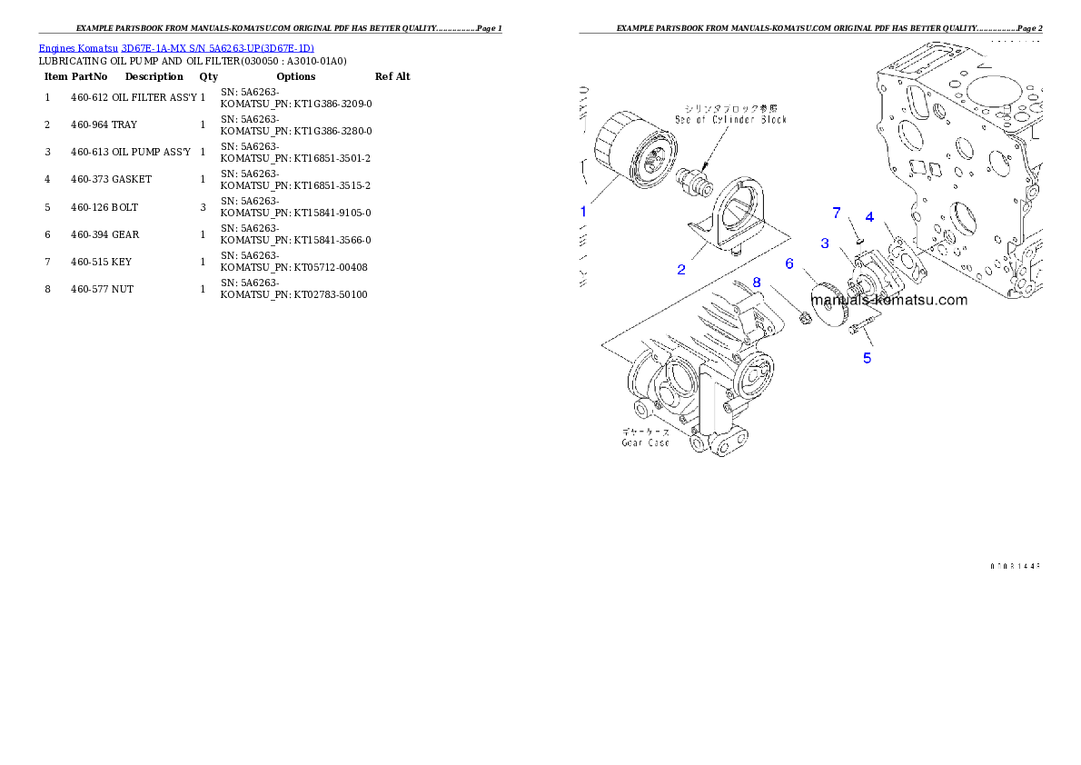 Protected: 3D67E-1A-MX S/N 5A6263-UP Partsbook
