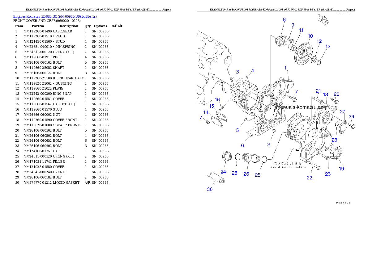 Protected: 3D68E-3C S/N 00965-UP Partsbook