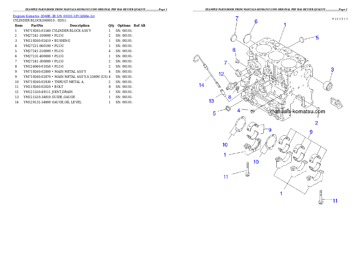 Protected: 3D68E-3B S/N 00101-UP Partsbook