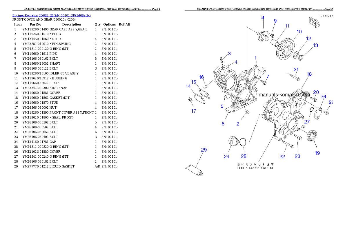 Protected: 3D68E-3B S/N 00101-UP Partsbook
