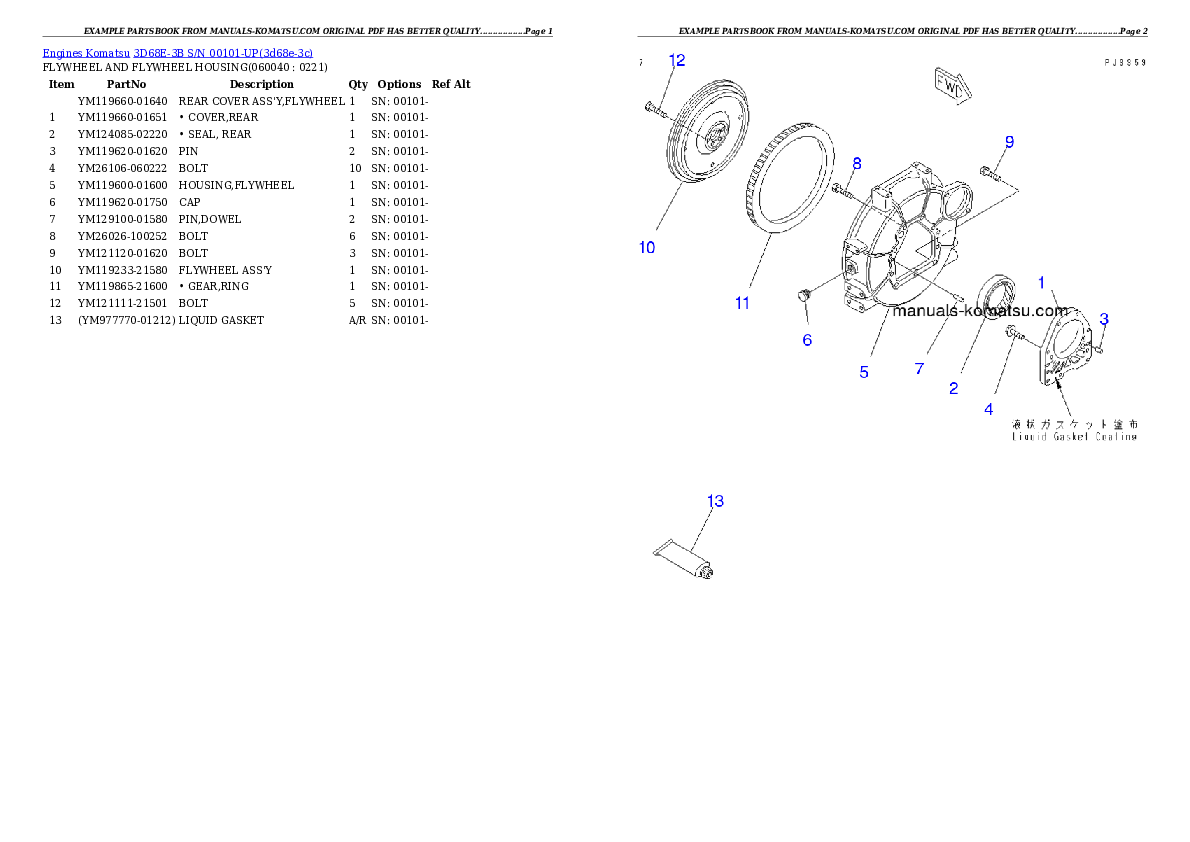 Protected: 3D68E-3B S/N 00101-UP Partsbook