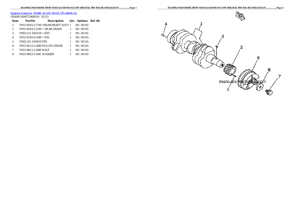 Protected: 3D68E-3A S/N 00101-UP Partsbook